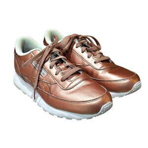 Reebok Classic Harman Run Sneakers Women Size 8.5 Metallic Rose Gold Kawaii Kei